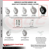 Service Caster 12 Inch Black Pneumatic Wheel Rigid Caster SCC-100R3506-PNB